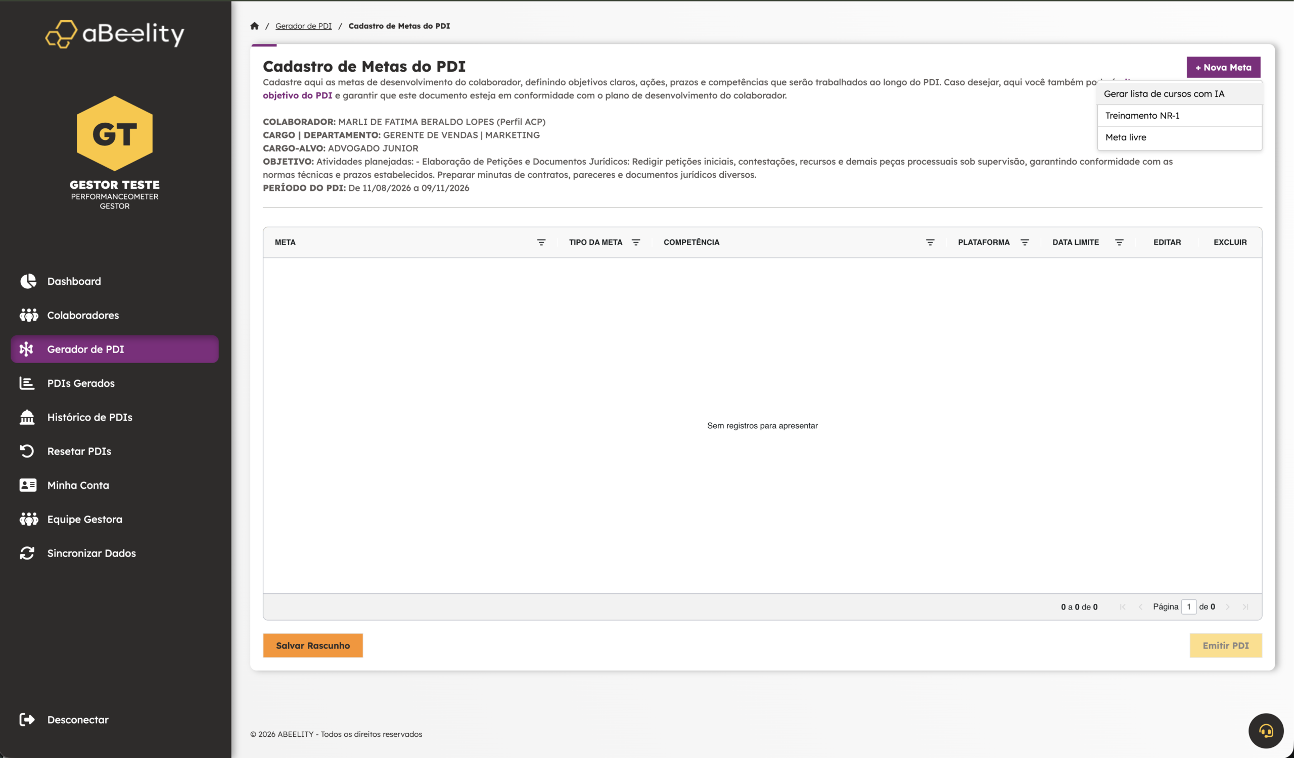 Plano de desenvolvimento gerado por inteligência artificial